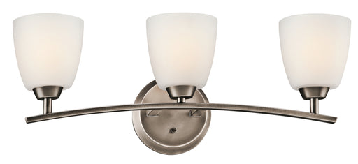 Kichler Granby 25" 3 Light Vanity Light with Satin Etched Cased Opal Glass in Brushed Pewter