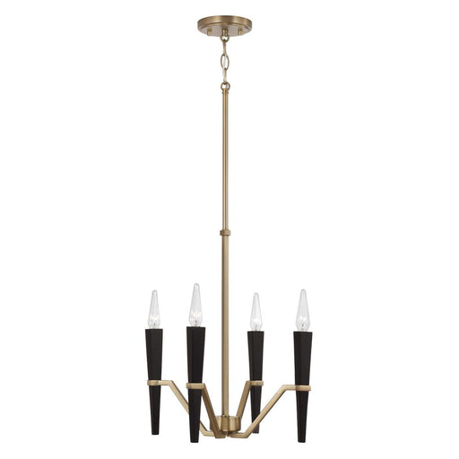 4-light Chandelier In Aged Brass And Black | 453841AB