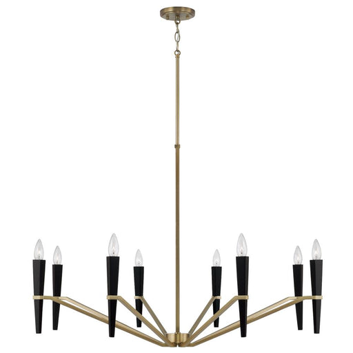 8-light Chandelier In Aged Brass And Black | 453881AB