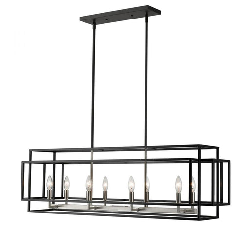 8 Light Linear Chandelier | 454-44L-BK-BN