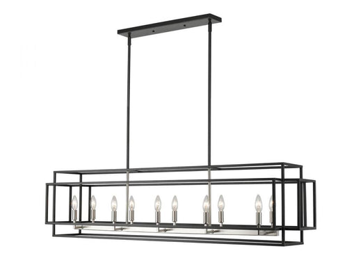 10 Light Linear Chandelier | 454-54L-BK-BN