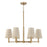 6-light Chandelier In Matte Brass With Tapered Bleached Natural Rope Shades | 454561MA