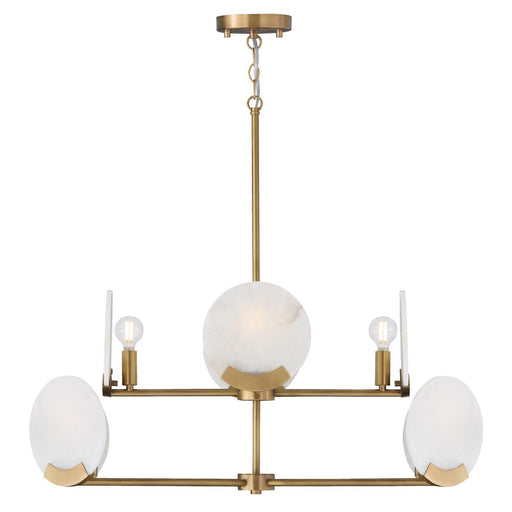 8-light Two-tier Chandelier In Aged Brass With Natural Alabaster Stone | 454681AD