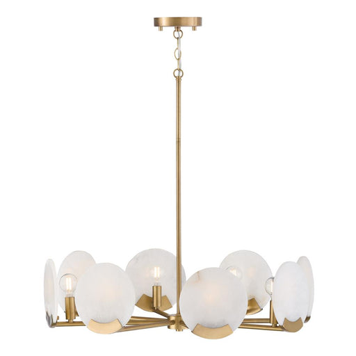 8-light Chandelier In Aged Brass With Natural Alabaster Stone | 454682AD