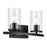 Kichler Crosby 15.25" 2-Light Vanity Light with Clear Glass in Black