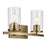 Kichler Crosby 15.25" 2-Light Vanity Light with Clear Glass in Natural Brass