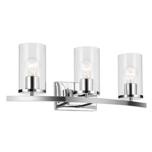 Kichler Crosby 23" 3-Light Vanity Light with Clear Glass in Chrome