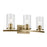 Kichler Crosby 23" 3-Light Vanity Light with Clear Glass in Natural Brass