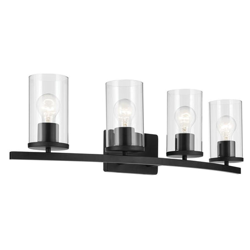 Kichler Crosby 31.25" 4-Light Vanity Light with Clear Glass in Black