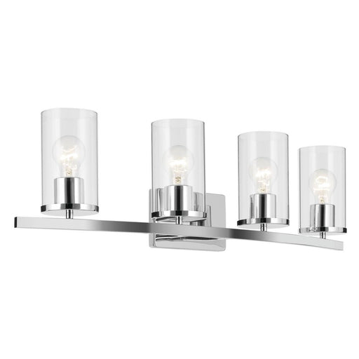 Kichler Crosby 31.25" 4-Light Vanity Light with Clear Glass in Chrome