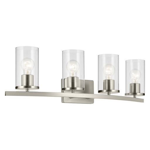 Kichler Crosby 31.25" 4-Light Vanity Light with Clear Glass in Brushed Nickel