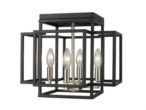 4 Light Flush Mount | 454F-BK-BN