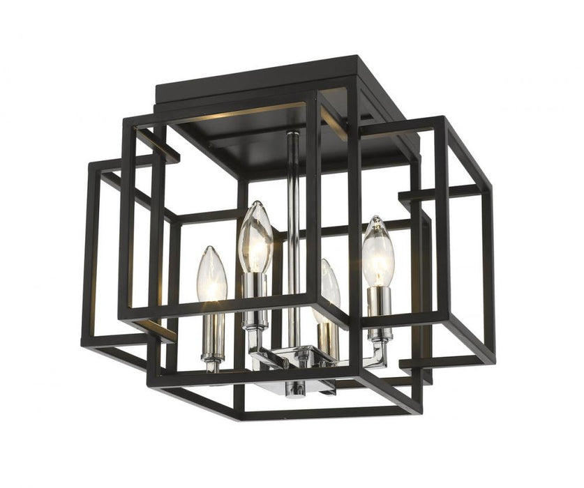 4 Light Flush Mount | 454F-BK-CH