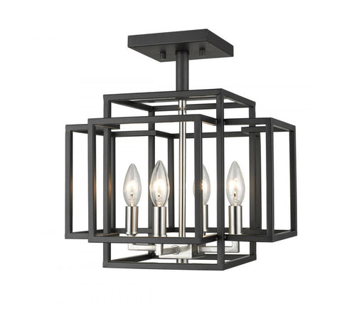 4 Light Semi Flush Mount | 454SF-BK-BN