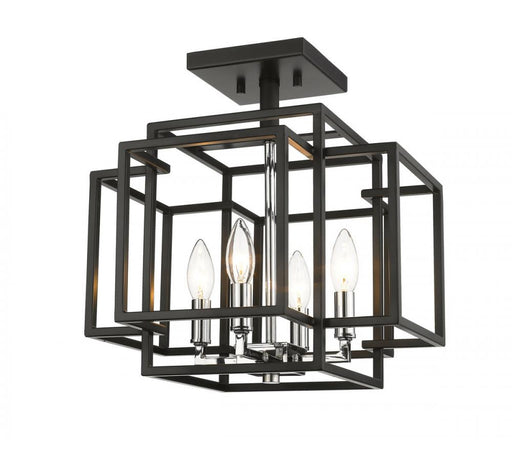 4 Light Semi Flush Mount | 454SF-BK-CH
