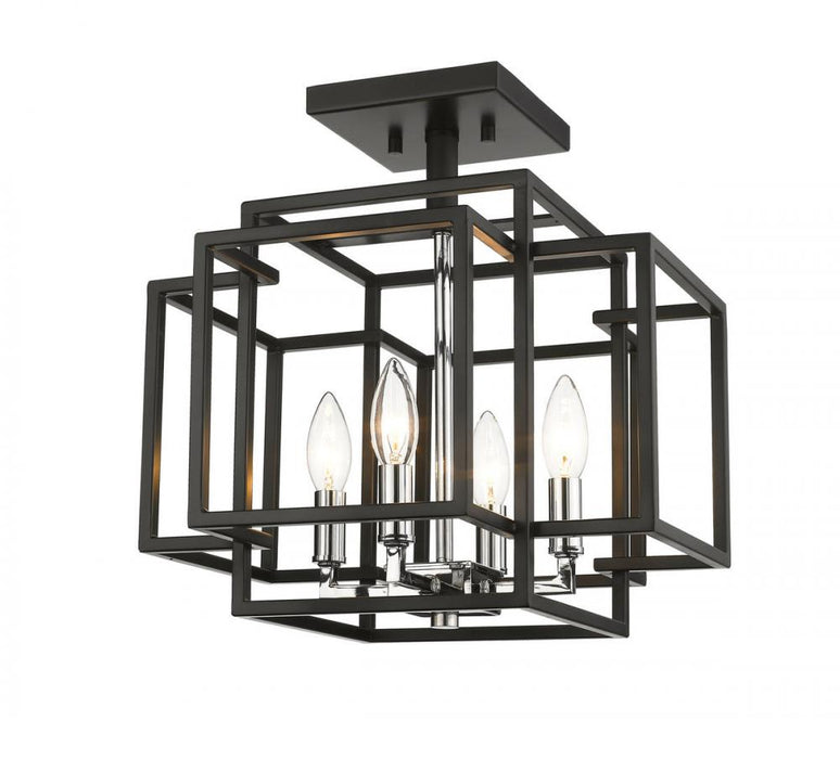 4 Light Semi Flush Mount | 454SF-BK-CH