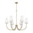 6-light Transitional Chandelier In Aged Brass With Tapered Soft White Glass | 455261AD-550
