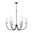 6-light Transitional Chandelier In Matte Black With Tapered Soft White Glass | 455261MB-550