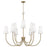 9-light Two-tier Chandelier In Aged Brass With Tapered Soft White Glass | 455291AD-550