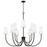 9-light Two-tier Chandelier In Matte Black With Tapered Soft White Glass | 455291MB-550