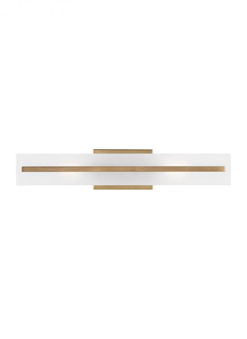 Visual Comfort & Co. Studio Collection Dex contemporary 2-light indoor dimmable medium bath vanity wall sconce in satin brass gold finish w