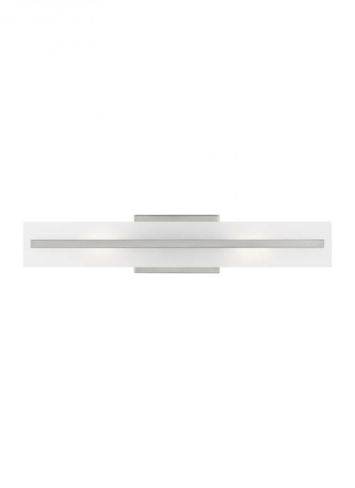 Visual Comfort & Co. Studio Collection Dex contemporary 2-light indoor dimmable medium bath vanity wall sconce in brushed nickel silver fin