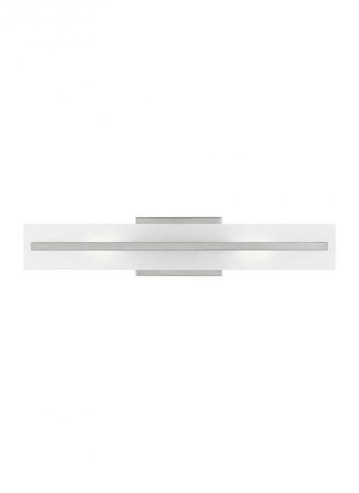 Visual Comfort & Co. Studio Collection Dex contemporary 2-light indoor dimmable medium bath vanity wall sconce in brushed nickel silver fin