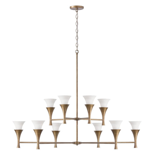 10-light Two-tier Chandelier In Mystic Luster With Soft White Glass | 455701ML