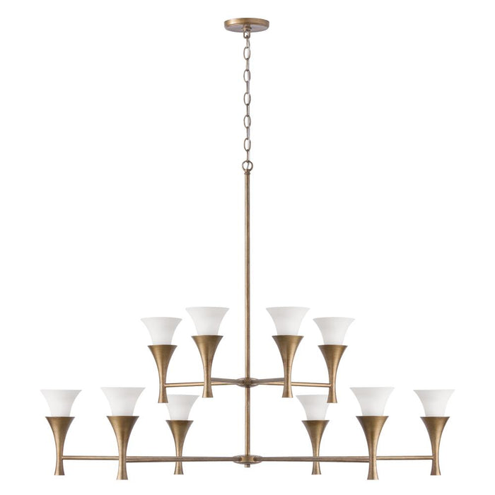 10-light Two-tier Chandelier In Mystic Luster With Soft White Glass | 455701ML