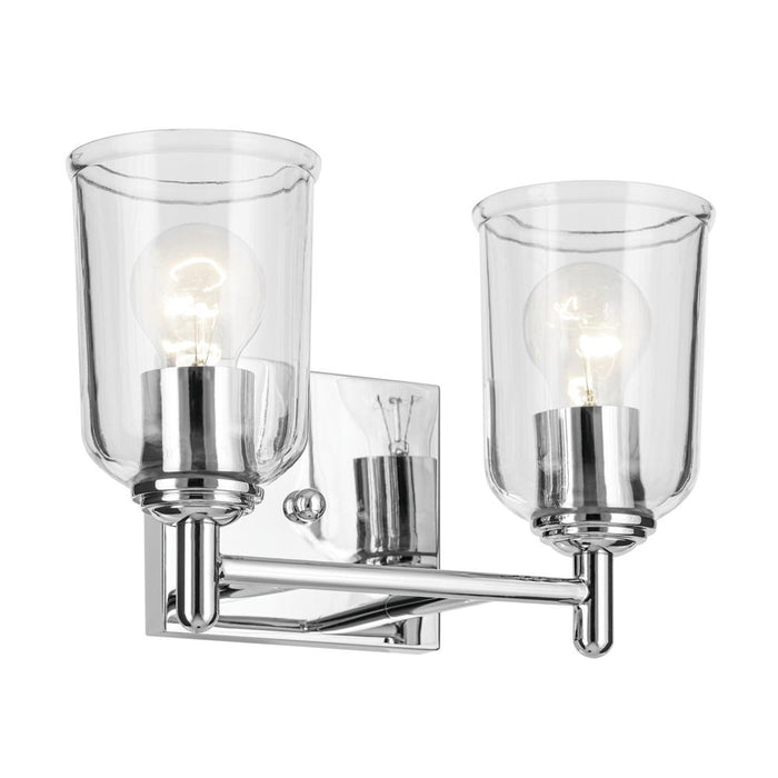 Kichler Shailene 12.5" 2-Light Vanity Light with Clear Glass in Chrome