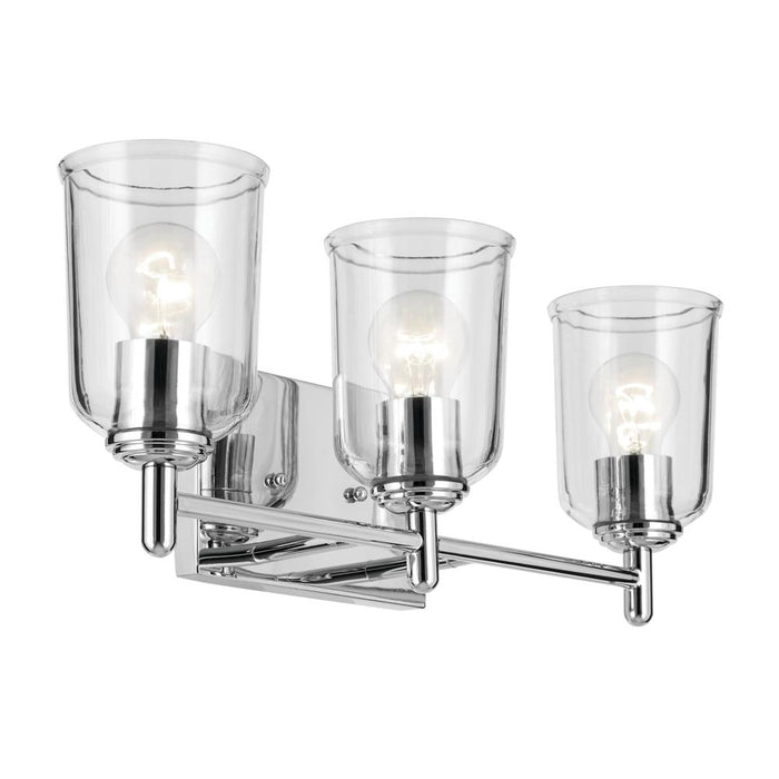 Kichler Shailene 21" 3-Light Vanity Light with Clear Glass in Chrome