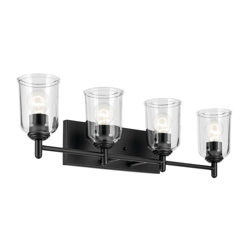 Kichler Shailene 29.75" 4-Light Vanity Light with Clear Glass in Black