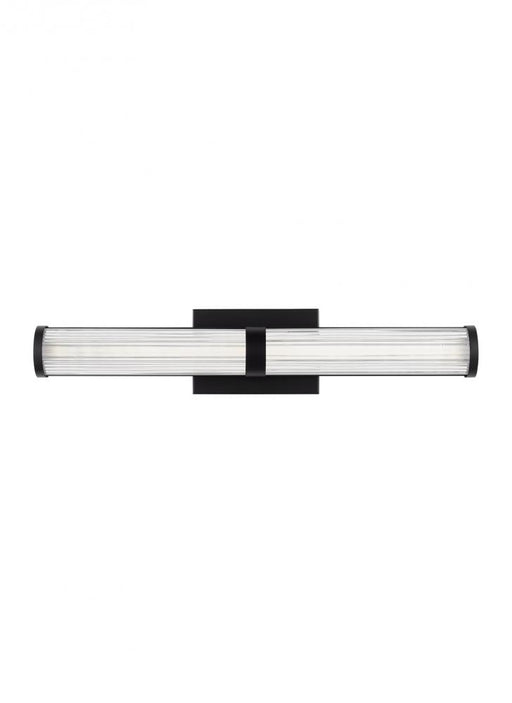 Visual Comfort & Co. Studio Collection Syden contemporary 1-light LED indoor dimmable medium bath vanity wall sconce in midnight black fini
