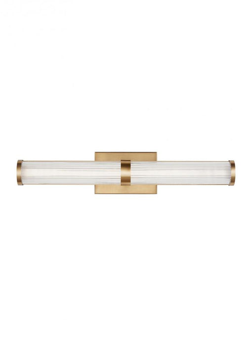 Visual Comfort & Co. Studio Collection Syden contemporary 1-light LED indoor dimmable medium bath vanity wall sconce in satin brass gold fi