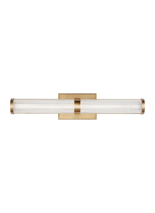 Visual Comfort & Co. Studio Collection Syden contemporary 1-light LED indoor dimmable medium bath vanity wall sconce in satin brass gold fi