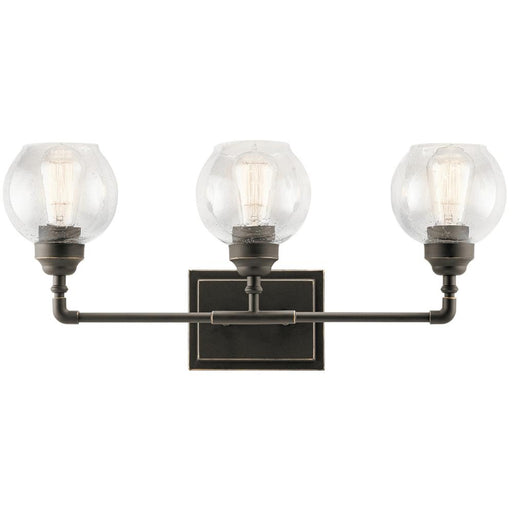 Kichler Niles 24" 3 Light Vanity Light with Clear Seeded Glass in Olde BronzeÂ®