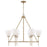 6-light Ring Chandelier In Aged Brass With Layered White And Clear Glass | 455961AD