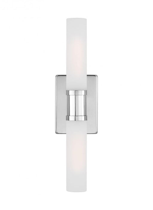 Visual Comfort & Co. Studio Collection Keaton modern industrial 2-light indoor dimmable medium bath vanity wall sconce in chrome finish wit