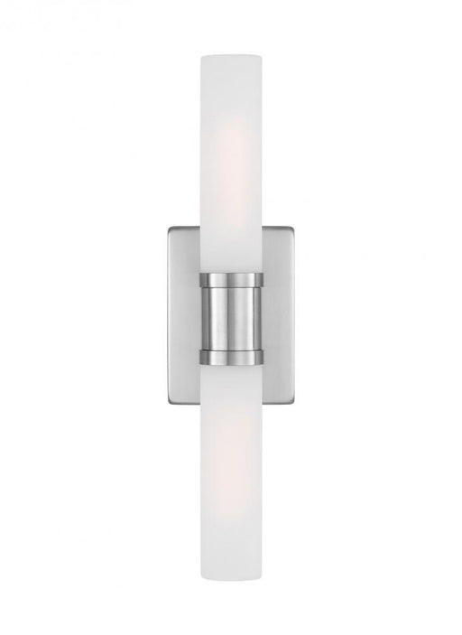 Visual Comfort & Co. Studio Collection Keaton modern industrial 2-light indoor dimmable medium bath vanity wall sconce in brushed nickel si