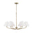 6-light Angular Chandelier In Aged Brass With Tapered White Fabric Shades | 456661AD-714