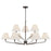 9-light Angular Two-tier Chandelier In Espresso With Tapered Soft Tan Fabric Shades | 456691ES-713