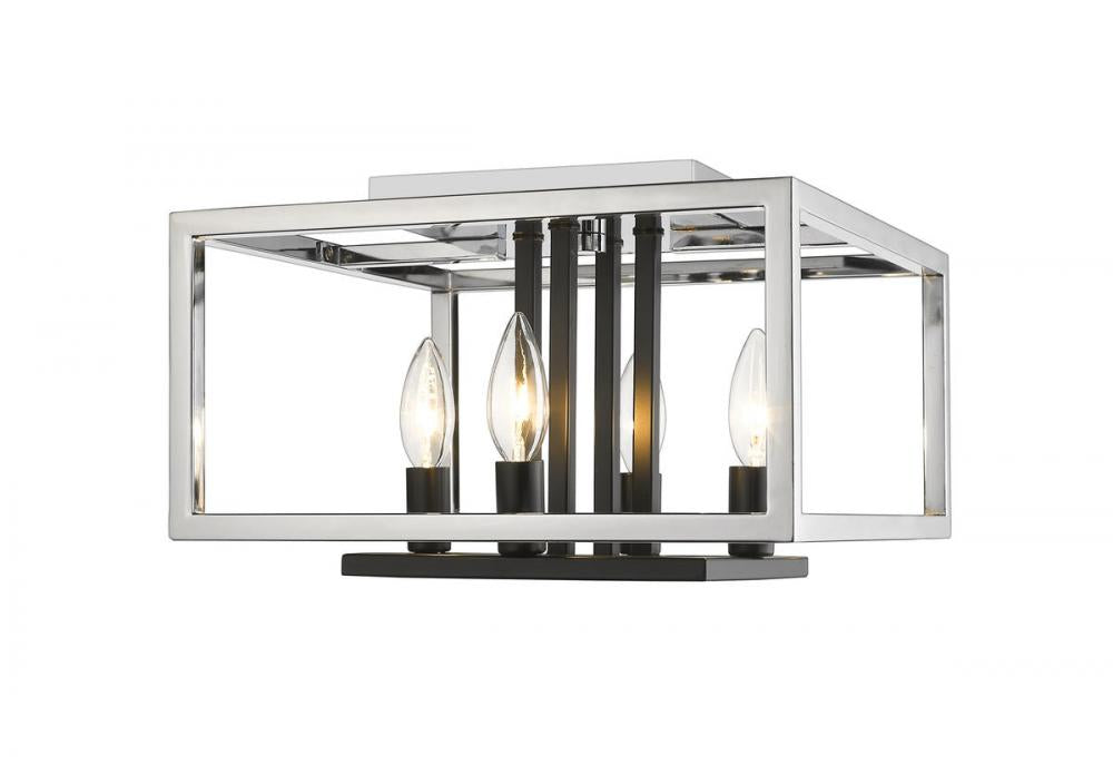 4 Light Flush Mount | 456F-CH-BK
