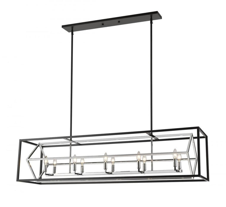 10 Light Linear Chandelier | 457-10L-CH-MB