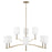  9 Light  Two-tier Chandelier In Matte Brass W/ Clear Acrylic Accents And Cylindrical White Fabric Shades | 457091MA-715