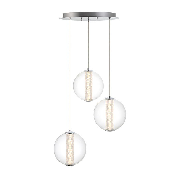 Eurofase Atomo 3 Light Pendant in Chrome