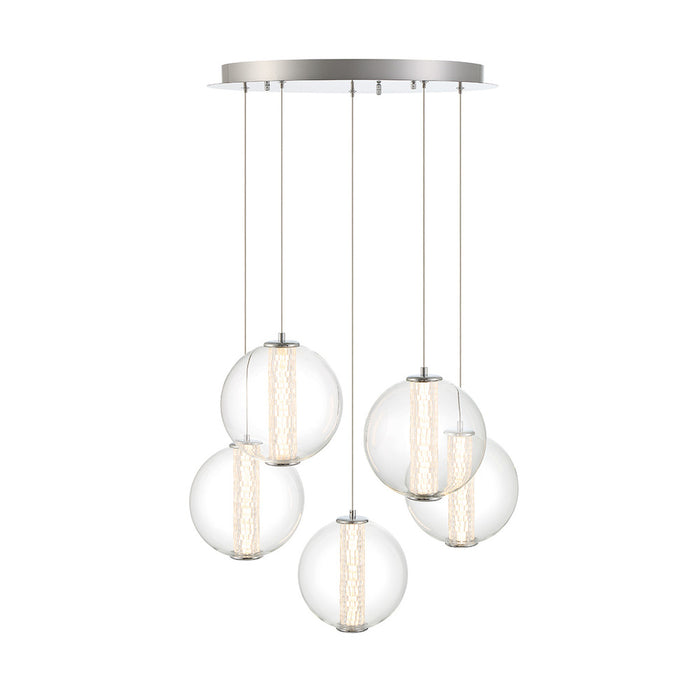 Eurofase Atomo 5 Light Pendant in Chrome