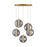 Eurofase Atomo 5 Light Pendant in Gold