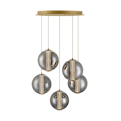 Eurofase Atomo 5 Light Pendant in Gold