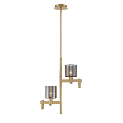 Eurofase Decato 2 Light Pendant in Brushed Gold