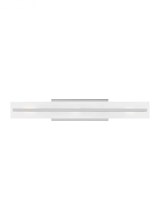 Visual Comfort & Co. Studio Collection Dex contemporary 3-light indoor dimmable large bath vanity wall sconce in chrome finish with satin e